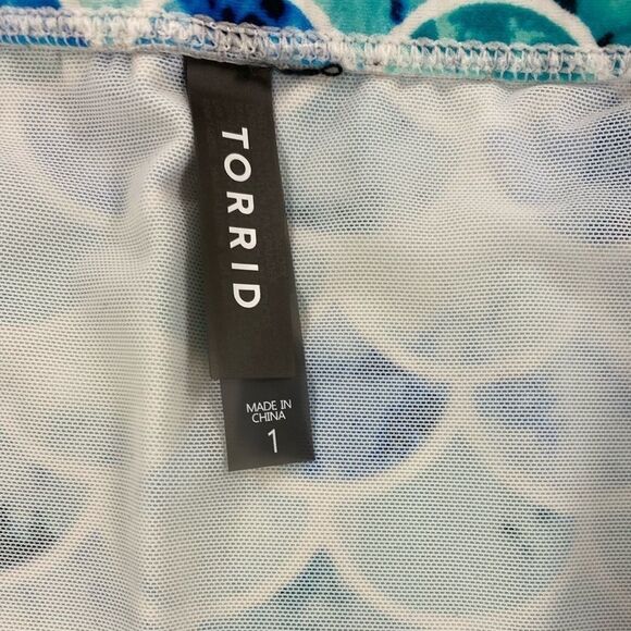 TORRID BLUE MERMAID HIGH‎ WAIST KNOT FRONT SWIM BOTTOM - Picture 5 of 6